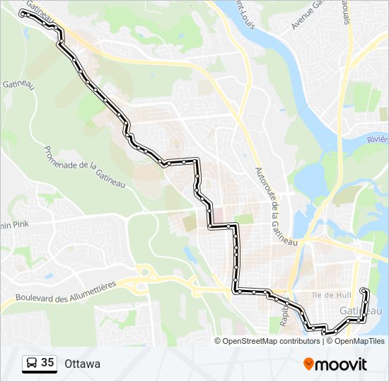 35 bus Line Map