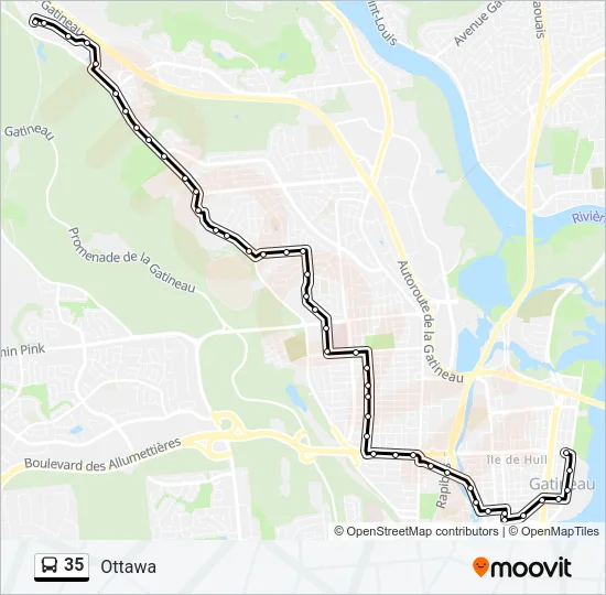 35 Bus Line Map