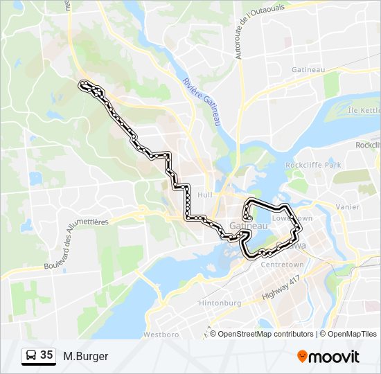 35 bus Line Map