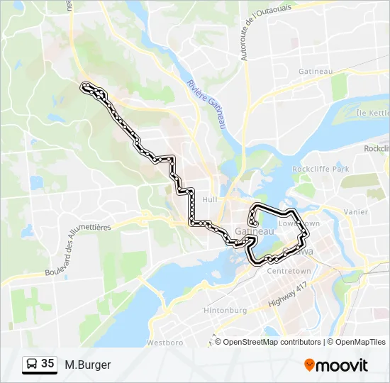 35 Bus Line Map