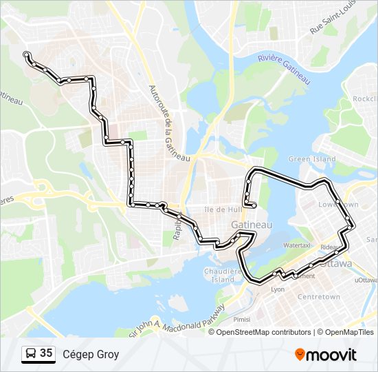 35 bus Line Map