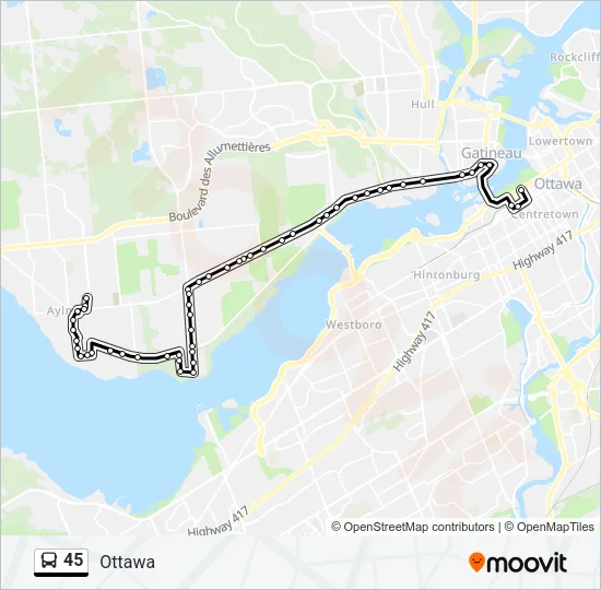 45 Bus Line Map