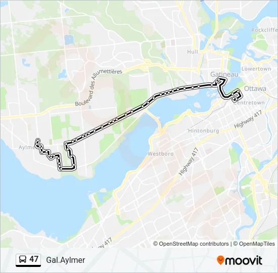 47 Bus Line Map
