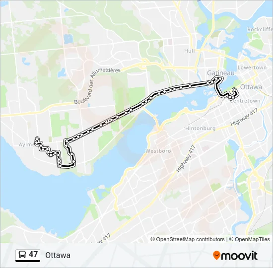 47 Bus Line Map