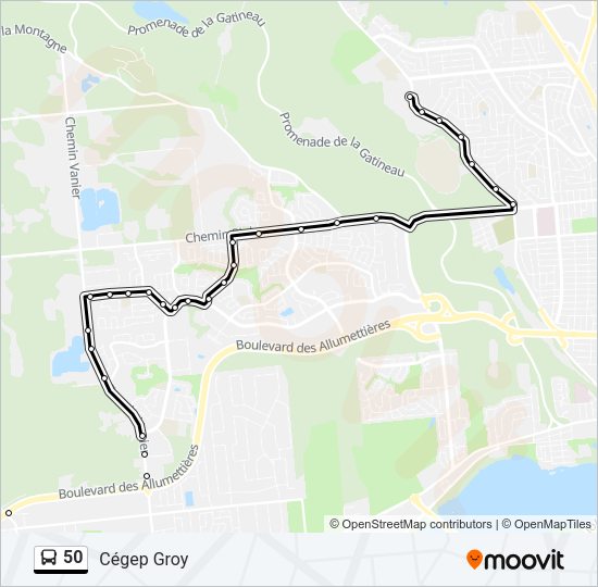 50 Bus Line Map