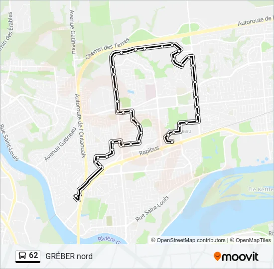 62 Bus Line Map