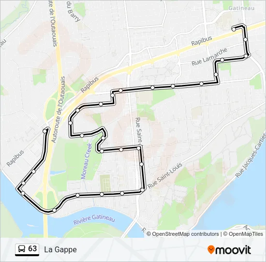 63 Bus Line Map