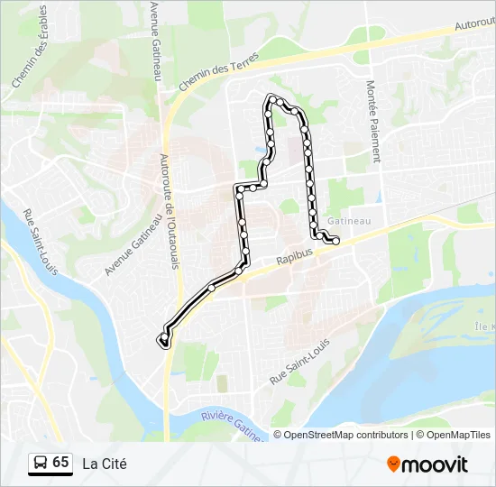 65 Bus Line Map