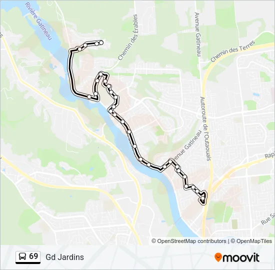 69 Bus Line Map