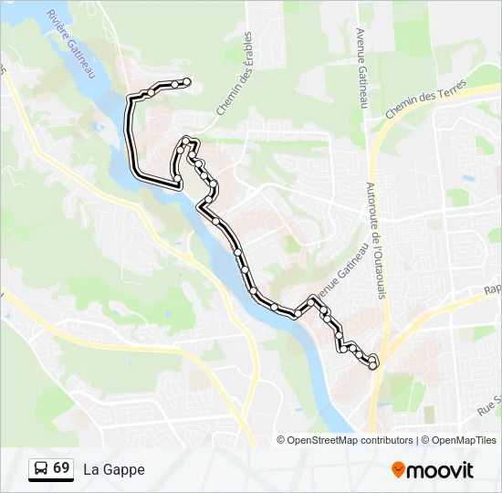69 Bus Line Map