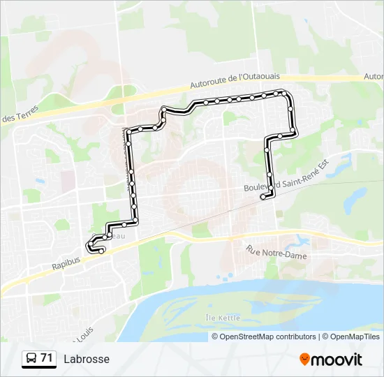 71 Bus Line Map