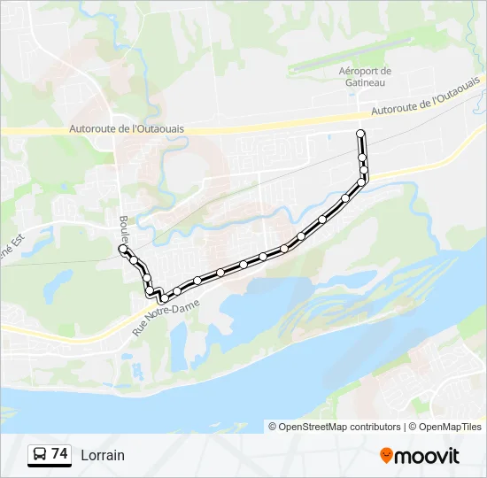 74 Bus Line Map