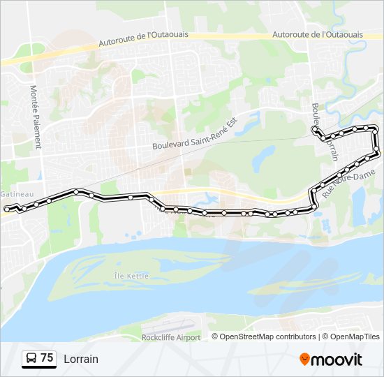 75 Bus Line Map