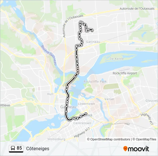 85 Bus Line Map