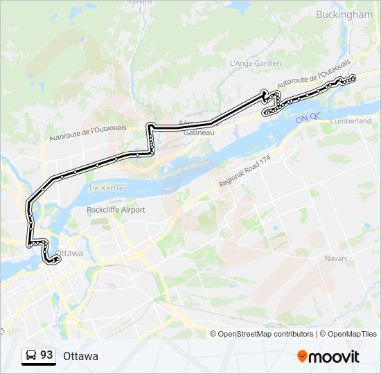 93 Bus Line Map