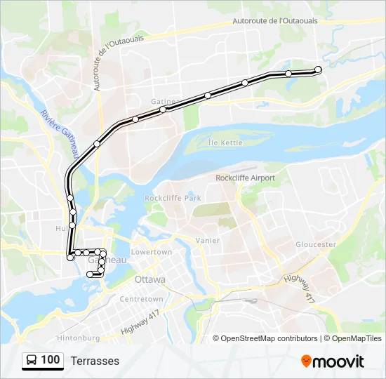 100 Bus Line Map