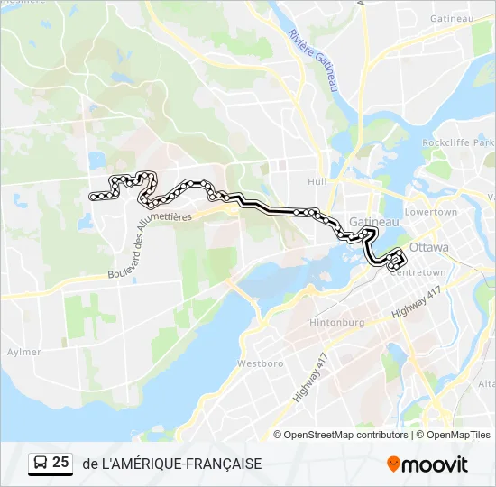 25 Bus Line Map