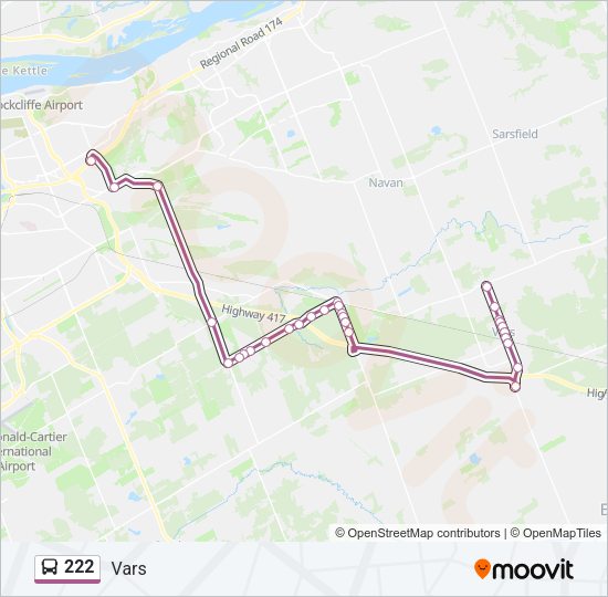 222 Bus Line Map