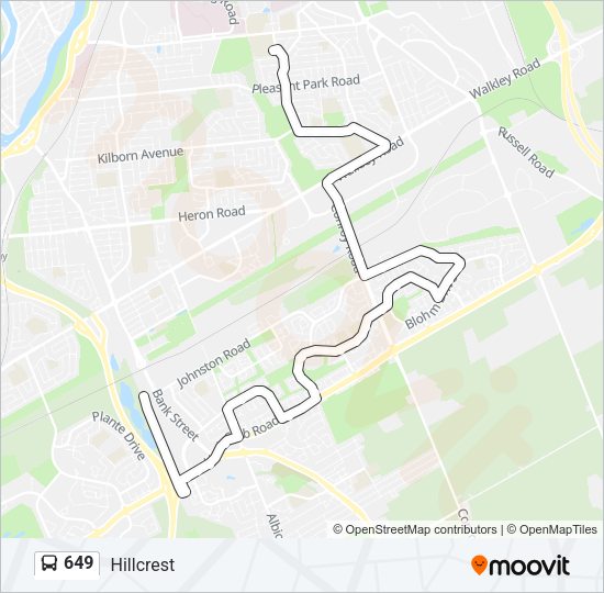 649 Bus Line Map
