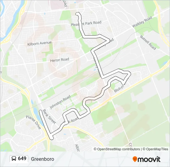Plan de la ligne 649 de bus