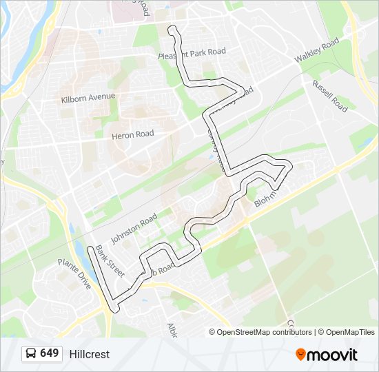 649 Bus Line Map