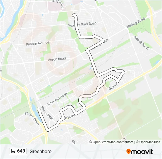 649 Bus Line Map