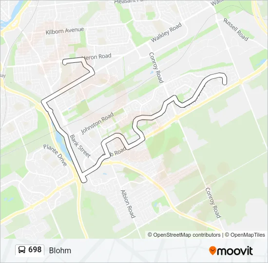 698 Bus Line Map