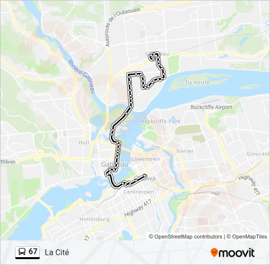 67 Bus Line Map