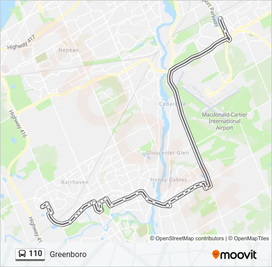110 Bus Line Map