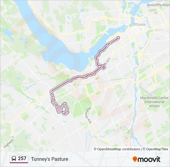 257 Bus Line Map