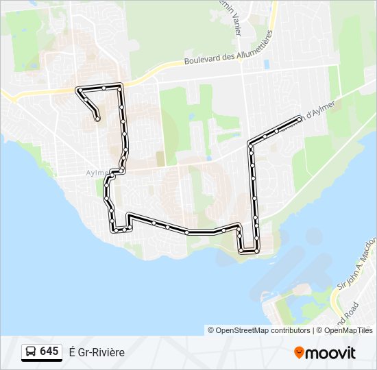 645 Bus Line Map