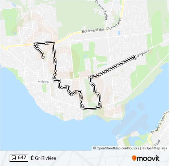 647 bus Line Map