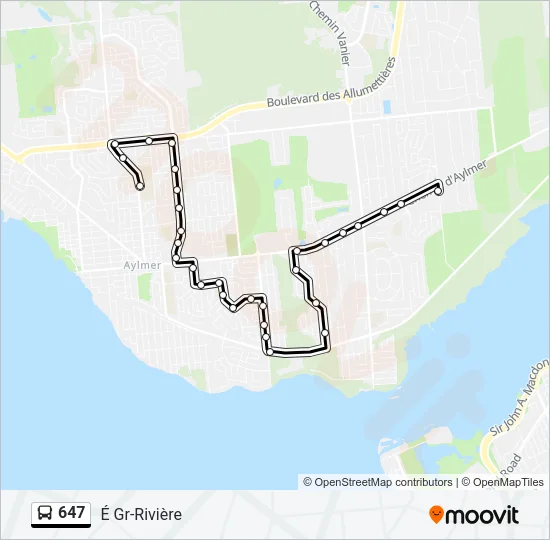 647 Bus Line Map