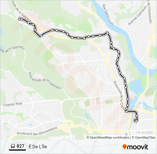 827 Bus Line Map