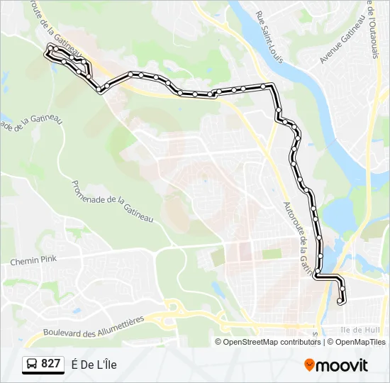 827 Bus Line Map