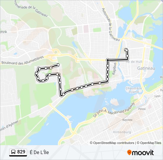 829 Bus Line Map