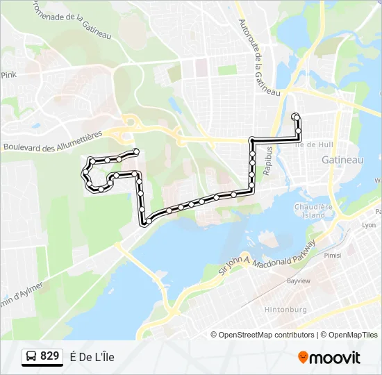 829 Bus Line Map