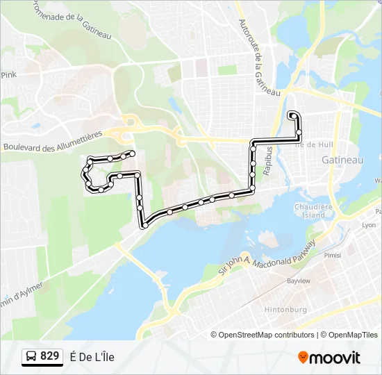 829 Bus Line Map