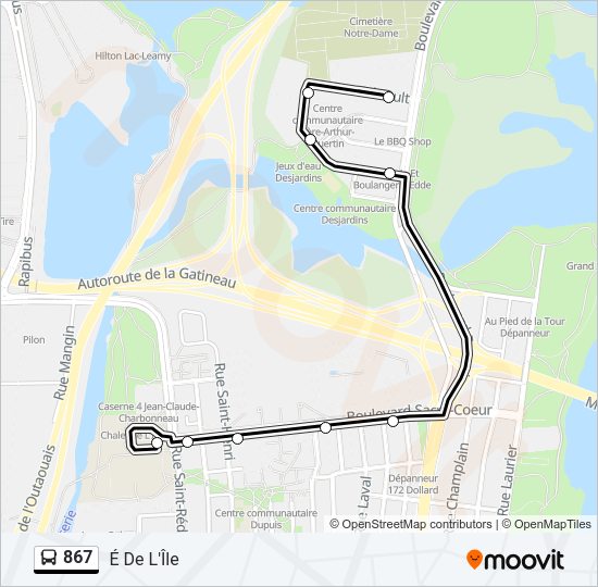 867 Bus Line Map