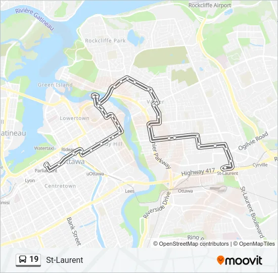 19 Bus Line Map