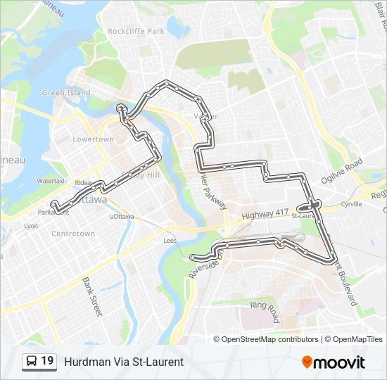 19 bus Line Map