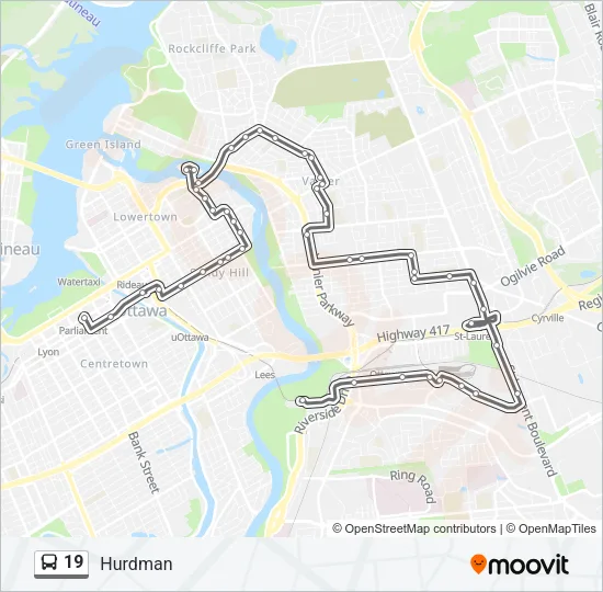 19 Bus Line Map