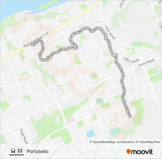 33 Bus Line Map