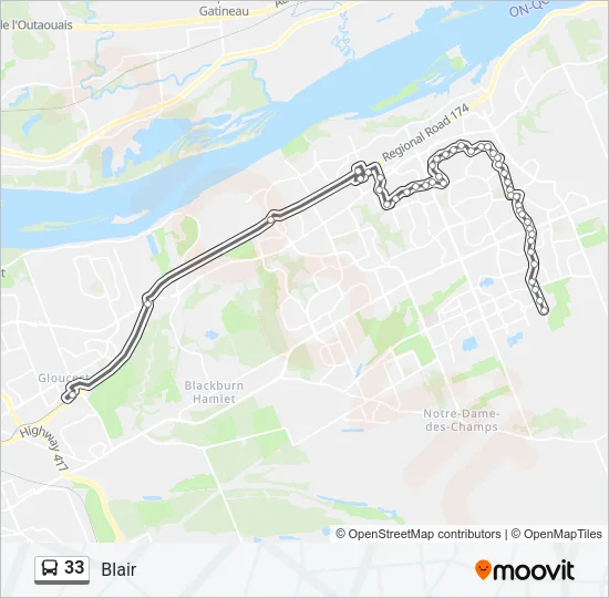 33 Bus Line Map