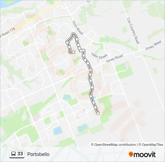 33 Bus Line Map