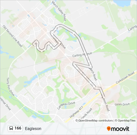 166 Bus Line Map