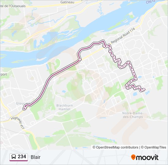 234 Bus Line Map