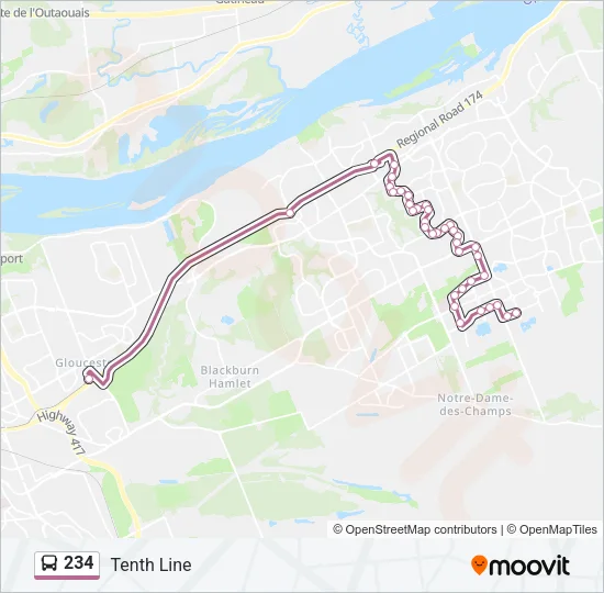 234 Bus Line Map