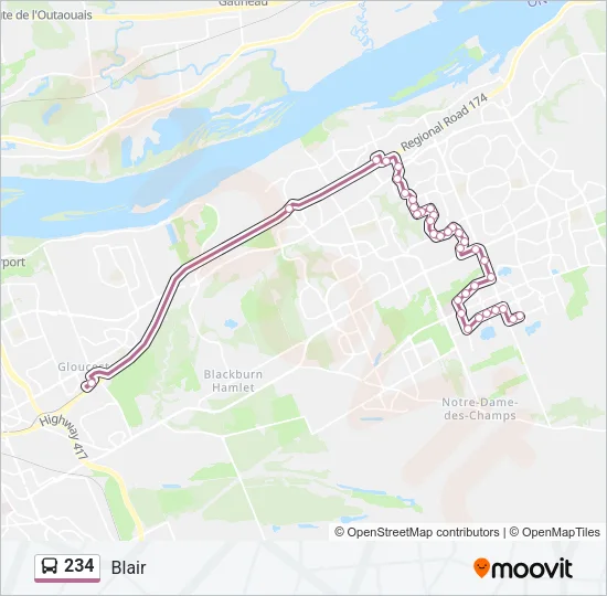 234 Bus Line Map