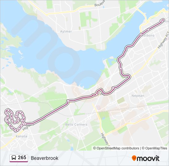 265 bus Line Map